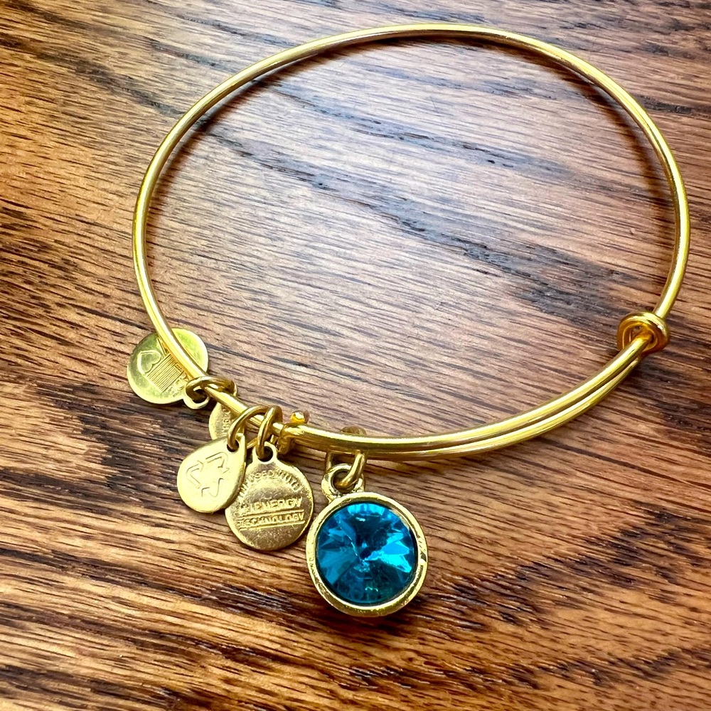 Alex and Ani December birthstone gold bracelet